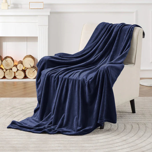 Fleece blankets - Navy blue solid