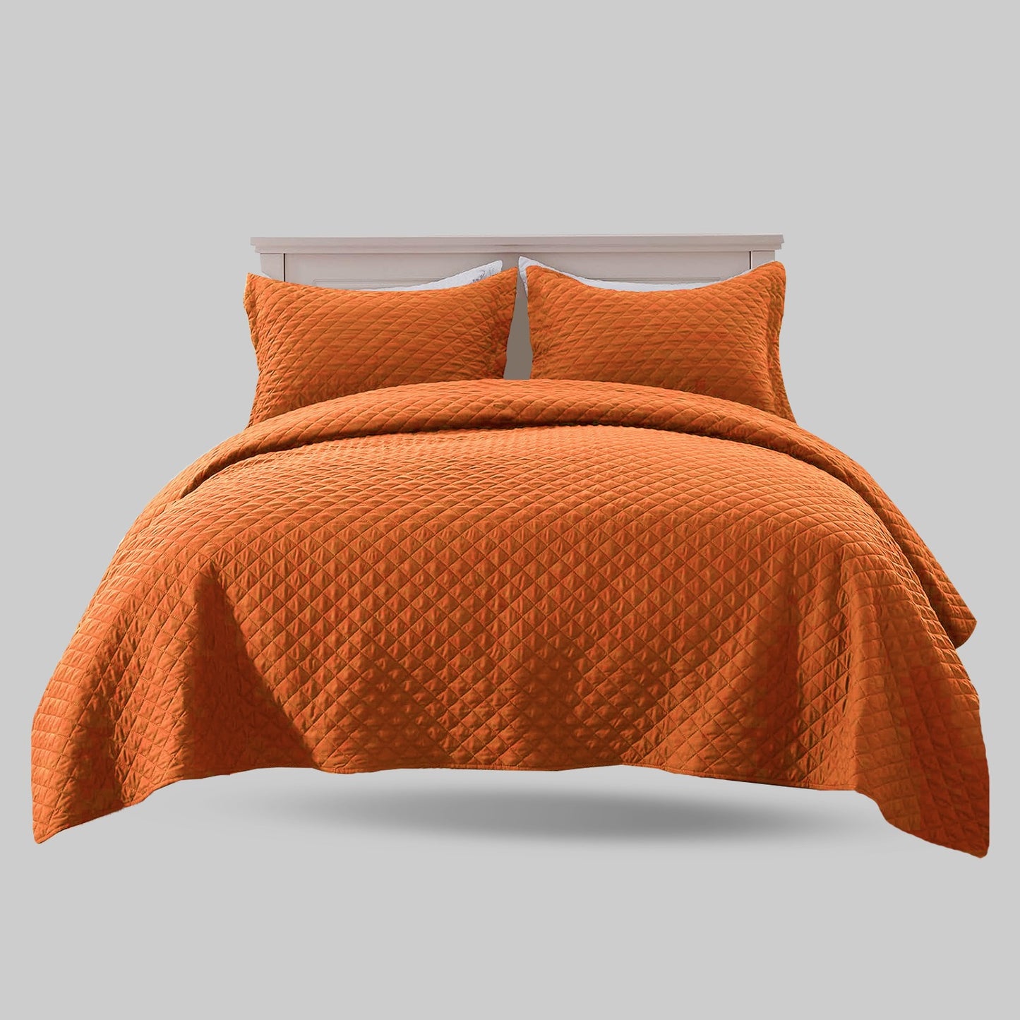 Rust - king Size Microfibre: 3 pcs bedspread set