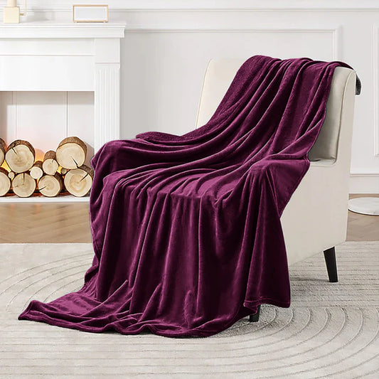 Fleece blankets - Plum solid