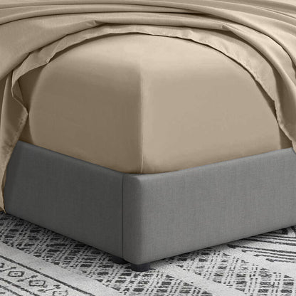 Beige  - Fitted Sheet (3-pcs)- King size